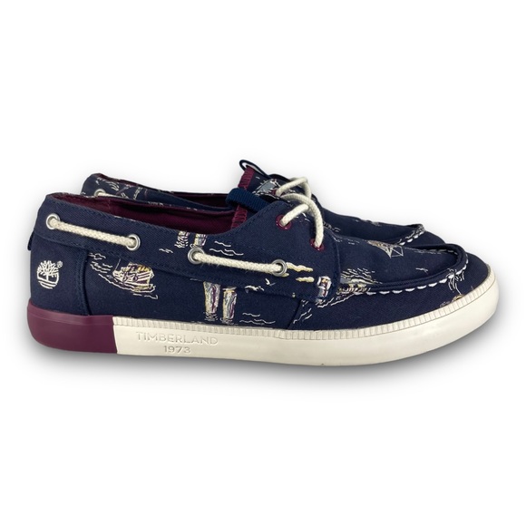 Timberland Shoes - Timberland Newport Bay Canvas Oxford Boat Shoes A15N6 Navy Blue Purple Women 9